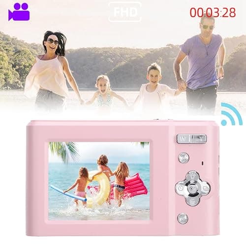 Digital Camera, 2.7K 48MP 8X Zoom Digital Video Camera with 2.4in HD IPS Screen, Built in Flash, Compact Small Camera for Kids Students﻿ (Pink) thumbnail 5