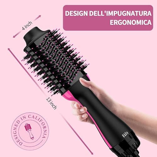 Sawop Spazzola Asciugacapelli e Volumizzante in Uno, 1200W Spazzola phon Asciugacapelli e Styler, con Ioni Negativi Anti-Crespo, Cilindro in Ceramica al Titanio, Spazzola Raddrizzante thumbnail 3