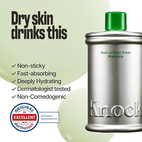 Knock Melt-in Body Toner, Pistachio, Milky Body Moisturizer with Ceramide, Fresh Pisachio Scent thumbnail 3