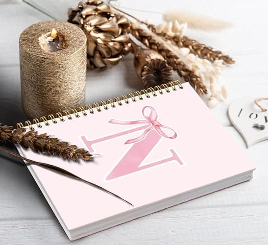 foedor Pink Bow Journal Notebook for Girls,Initial N Journals Personalized Diary Gifts for Teen Girl Kids,Monogrammed Gifts for Women,Trendy Coquette Cute Hardcover Spiral Notebook 5.5 x 8.3 thumbnail 4
