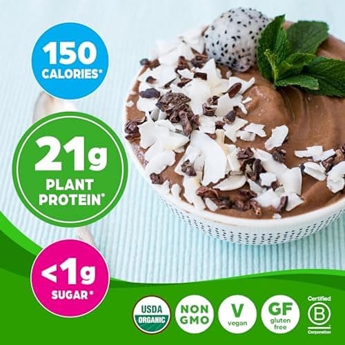 Orgain Organic Vegan Protein Powder, Creamy Chocolate Fudge - 21g Plant Protein, 7g Prebiotic Fiber, Low Net Carb, No Lactose, No Added Sugar, For Shakes & Smoothies, 2.03 lb (Packaging May Vary) - Creamy Chocolate Fudge - 20 Servings (Pack of 1) thumbnail 4