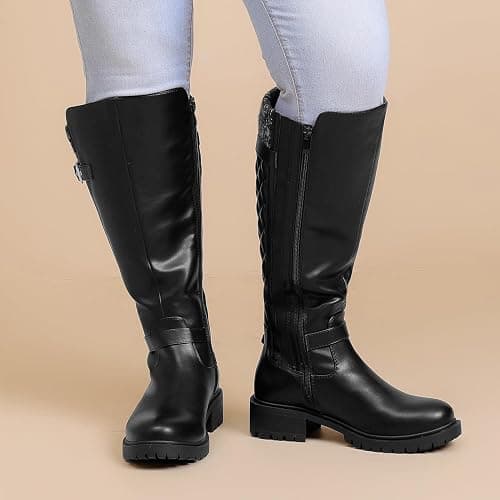 Luoika Women's Extra Wide Calf Knee High Boots, Wide Width Winter Tall Boots. thumbnail 6