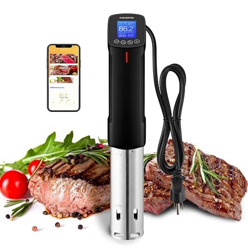 INKBIRD WIFI Sous Vide Cooker ISV-100W, 1000 Watts Sous Vide Machine Immersion Circulator with 14 Preset Recipes on APP & Calibration Function, Thermal Immersion, Fast-Heating with Timer - Image 1