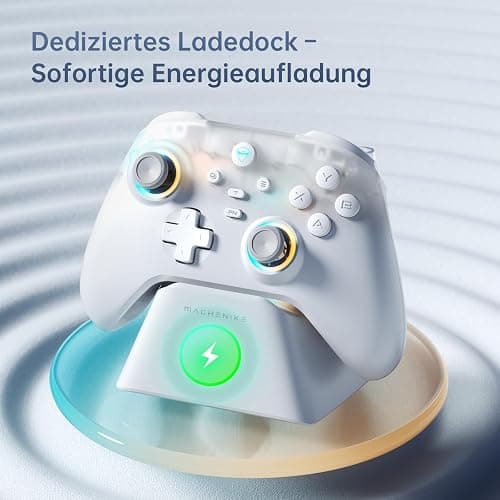 Machenike G3V2 Bluetooth Controller for Pc/Switch/Ios/Android, Hall Effect Joysticks, RGB Lighting Gaming Controller,2 Programmable Buttons,1000mah Battery With Charging Station, Black thumbnail 4