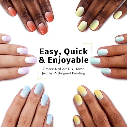 Sponge Pat Paint Nail Gel, 9 Colors Ombre Nails Gradient Gel Nail Blush Blooming Aura Nails Drawing Stripper Floral Painting Nail Art, No Wipe, UV/LED Curing (9 Colors A) thumbnail 2