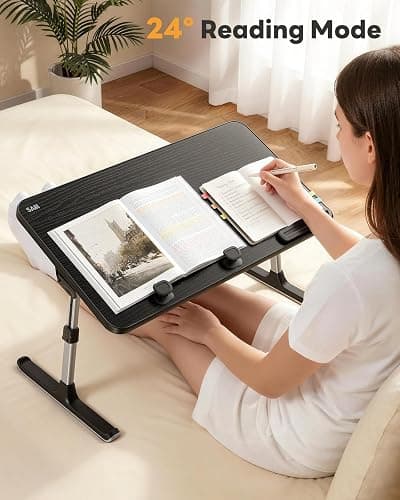 SAIJI Height & Angle Adjustable Lap Desk Laptop Stand for Bed | LightWeight Foldable Portable Laptop Table for Couch Sofa Chair Floor thumbnail 7