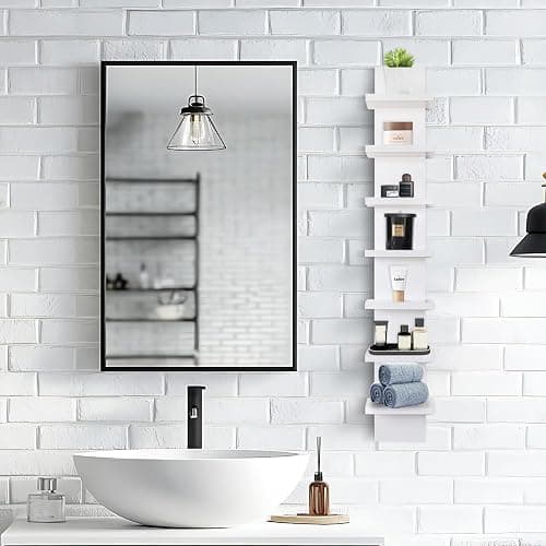 Homaterial 7 Tier Vertical Wall Shelf for Wall Decor & Makeup Vanity - White Narrow Cute Display Storage Shelf for Small Spaces, Decorative Vanity Shelf Room Decor thumbnail 4