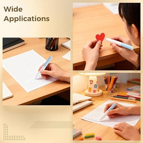 17 Pcs Pen-Style Aesthetic Glue Sticks, Including 5 Pastel Colors Adhesive and 12 Glue Stick Refills, 4.5 x 2.8 x 0.6 in, Easy to Use for Office, School, Art Project thumbnail 5
