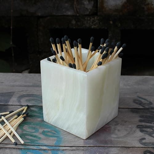 Natural Light Green Onyx Toothbrush Holders for Bathroom, Marble Makeup Brush Holder Countertop Organizer - Image 1