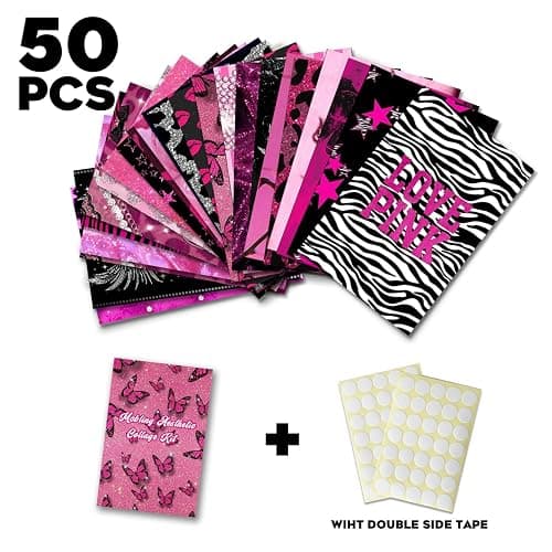 TwoDays Mcbling Room Decor Aesthetic Wall Collage Kit, Trashy Y2k Posters for Girls bedroom, 2000s Hot Pink Wall Art, Emo Baddie Prints for women Apartment.(Set of 50, 4" × 6") thumbnail 3