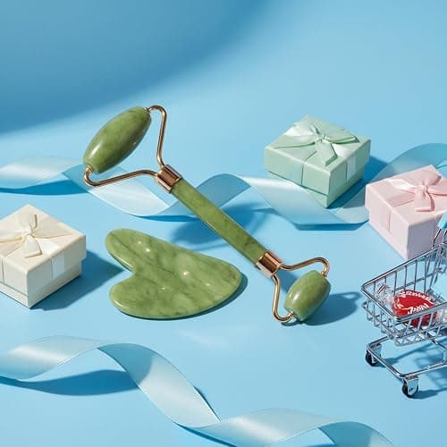 BAIMEI IcyMe Gua Sha & Jade Roller Set, Cooling Face Roller & Guasha Tool for Face Depuffing, Facial Sculpting & Jawline Definition, Smooth Rolling Skincare Tools for Women & Men – Green thumbnail 2