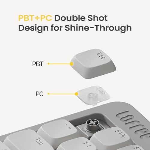 Flow Lite 100 Keys Low Profile Mechanical Keyboard, Swappable Rechargeable Wireless Keyboard with 2.4G Receiver, Bluetooth and Wired Connection for Windows, Mac/ Specter Linear Switches (Marble) thumbnail 3
