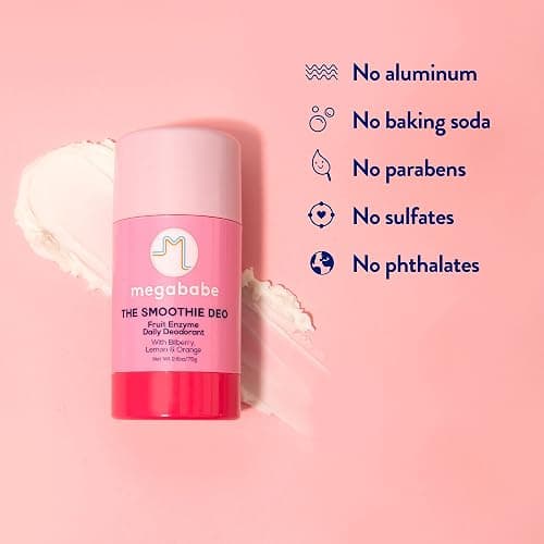 Megababe Daily Deodorant -The Smoothie Deo with 72 hour Odor Protection | Coconut & Fruit Enzymes | Aluminum-Free, All Natural | Free from Parabens, Sulfates & Phthalates | 2.6 oz thumbnail 5