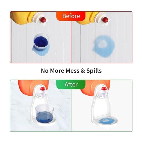 (2 Pack) Laundry Detergent Cup Holder Drip Catcher Organizer Clip Tight on Laundry Bottle Spouts, No More Leaks or Mess with Detergent and Fabric Softener in Laundry Room thumbnail 2