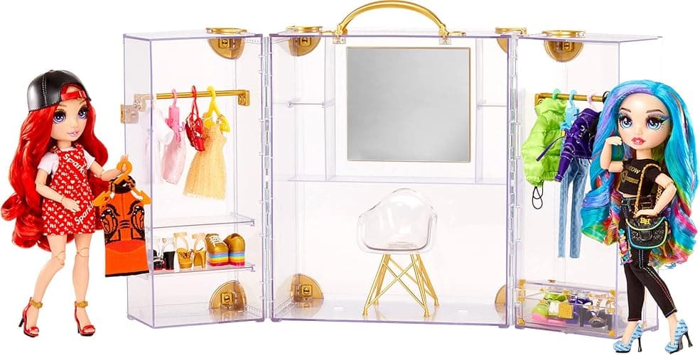 Rainbow High Deluxe Fashion Closet for 400+ Looks. Portable Clear Acrylic Playset Features 31+ Designer Doll Clothing & Accessories, Gift for Kids & Collectors, Toys for Kids Ages 6 7 8+ to 12 Years thumbnail 5