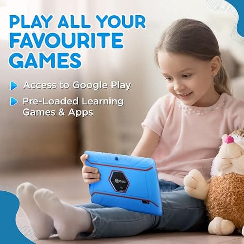 Contixo 7 inch Kids Learning Tablet Bundle - Exclusive 50+ Disney Storybooks (Value $200), Headphone & Tablet & Bag for Kids, 32GB, Android 11, Parental Controls, Back to School - Blue (Boys) thumbnail 5
