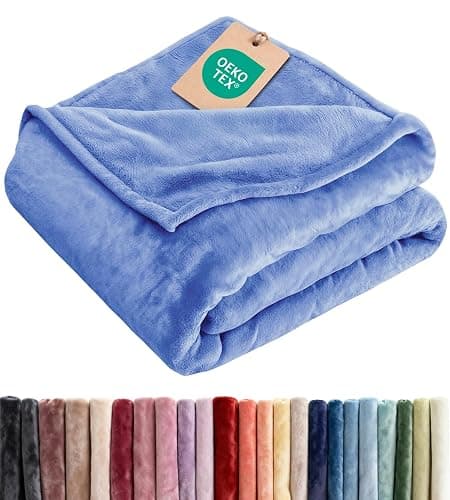Fleece Blanket Throw XL - Ultra-Soft Flannel Fleece Blanket - Vista Blue | Soft, Warm, Outdoor Picnic Blanket for Camping, Travel, Lightweight, Cozy, Anti-Static, Home Decor Gifts for Men & Women - Image 1