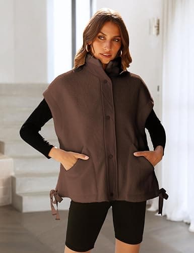 GTLIAE Womens Sherpa Fleece Vest Oversized Sleeveless Jacket Casual Outerwear Gilet with Pockets thumbnail 2