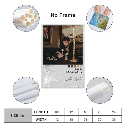 WILsem Take Care Album Cover Canvas Art - Rapper Music Posters for Wall Decor, Bedroom Aesthetic - 12x18 inch (30x45 cm) Unframe-style thumbnail 2