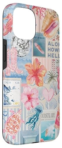 Beachy Blue Coquette Coastal Collage Preppy Cute Aesthetic Case for iPhone 15 thumbnail 3