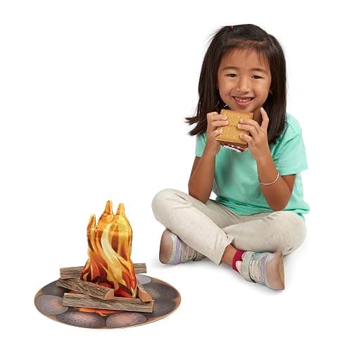 Melissa & Doug Let's Explore Campfire S’mores Set with Toy food & Kids Play Kitchen Accessories, Preschool Learning Toys for Girls & Boys 3+ thumbnail 3