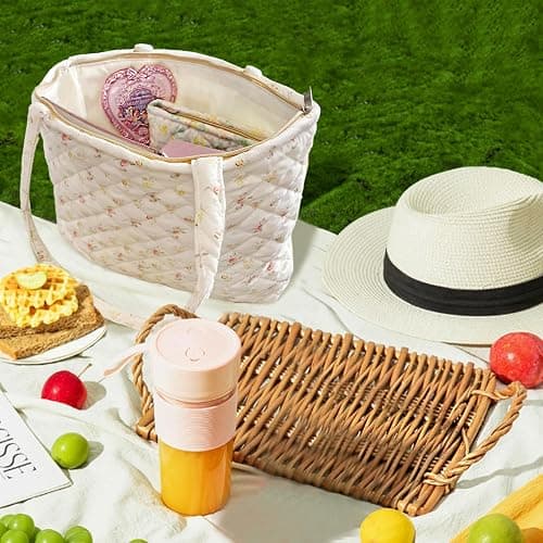 Sunwel Fashion Top Zipper Floral Quilted Bag Small Tote Bag for Women thumbnail 6