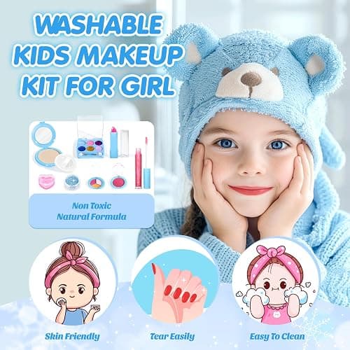 INNOCHEER Kids Makeup Kit for Girl Toys, Frozen Toys for Girls Makeup Kit, Washable Make Up for Kids Double Layer, Frozen Makeup for Little Girls, Gifts Toys for 3 4 5 6 7 8 9 10 11 12+ Year Old Girls thumbnail 4