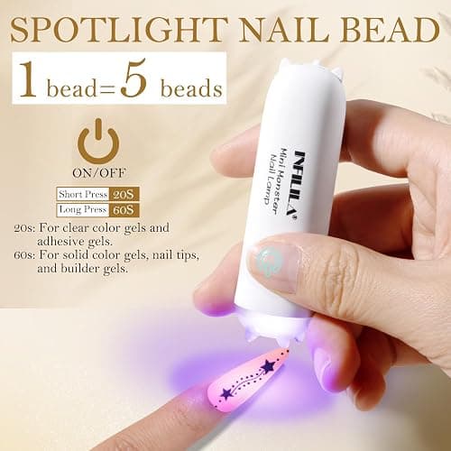 NXJ INFILILA Mini UV Light for Gel Nails, 3W Handheld Mini UV Nail Lamp for Woman Home Salon DIY Portable Flash Cure Lamp Outside Fast Drying thumbnail 4