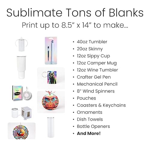 Epson Surecolor F170 Sublimation Starter Kit – Printer with CMYK Ink Set, Design Pack, 10 Sublimation Tumbler Pack, Sublimation Paper, Tape – Perfect for Beginners & Small Business thumbnail 6