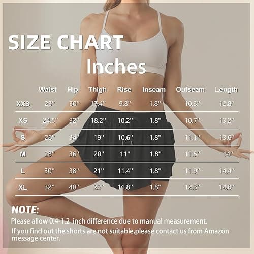 Flowy Athletic Shorts for Women Running Tennis Butterfly Shorts Girls 2-in-1 Double Layer Quick-Drying Comfy Shorts thumbnail 6
