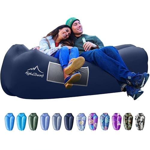 AlphaBeing Inflatable Lounger Beach Chair Accessories, Air Sofa Hammock Inflatable Couch for Camping Backyard Lakeside with Compression Sacks, Ideal Outdoor Gifts for Adults - Image 1