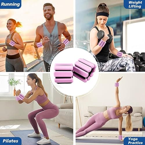 Wrist and Ankle Weights for Women & Men 2 Pack (1lb Each), Adjustable Silicone Wearable Arm & Leg Weights for Pilates, Gym, Yoga, Cardio, Strength Training thumbnail 7