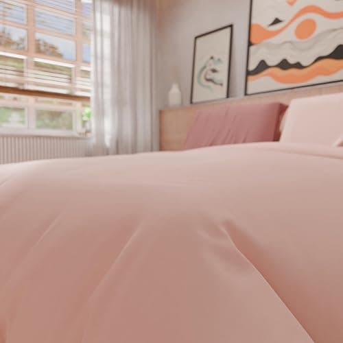 PETTI Artigiani Italiani - Set Housse de Couette 160x200 cm (1 Taie d'oreiller 50x80 cm Incluse), Parure de Lit Microfibre 1 Personne Douce Rose Clair Foncé thumbnail 6