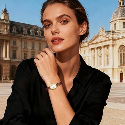 CNYXCN Women's Bracelet Gold Watch - Vintage Elegant Oval Bangle Watch - Gold Jewellery Style Quartz Wristwatch - Gift for Her thumbnail 6