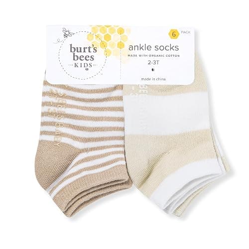 Burt's Bees Baby Unisex Baby Socks Ankle or Crew Height Made with Soft Organic Cotton, 6 Packs with Non-Slip Grips for Babies thumbnail 2