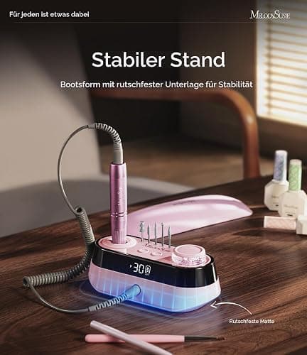 MelodySusie Professioneller Tisch-Nagelfräser SC320A für Nageldesigner | 30.000 U/min, Wiederaufladbar, LED-Anzeige, Aufsatzhaltern, zum Nageldesign & Gel-Entfernung, für Salon thumbnail 3