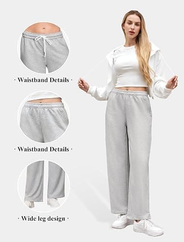 JEKAOYI Womens Sweatpants Wide Leg Drawstring Workout Casual Baggy Pants High Waist with Pockets thumbnail 5