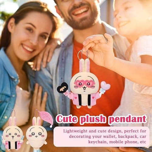 Chikawa Plush Keychain for Backpack Kawaii Usagi Anime Keychain Plush thumbnail 3