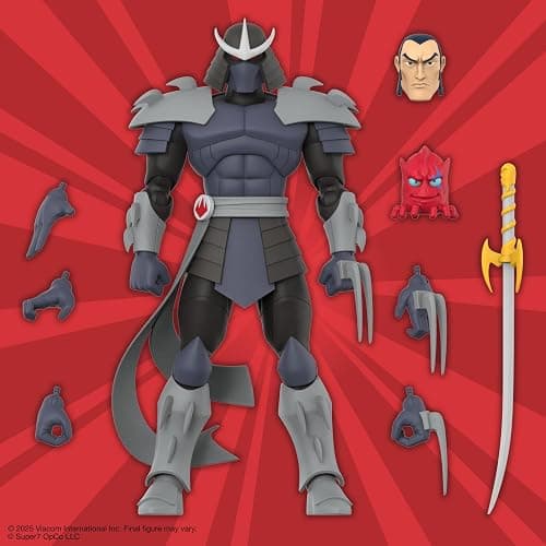 Super7 ULTIMATES! Teenage Mutant Ninja Turtles Shredder - 7" TMNT Action Figure with Accessories - Classic Cartoon Collectibles and Retro Toys thumbnail 5