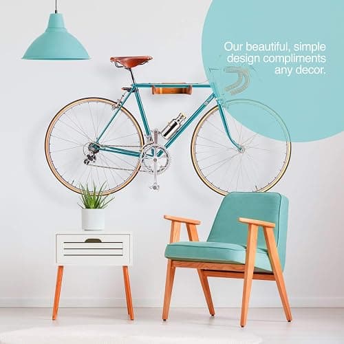 WOKK Wooden Bike Wall Mount - Horizontal Bicycle Wall mount for Home or Garage, Wall Bike Rack for apartment, Your Elegant Indoor Bike Storage thumbnail 3