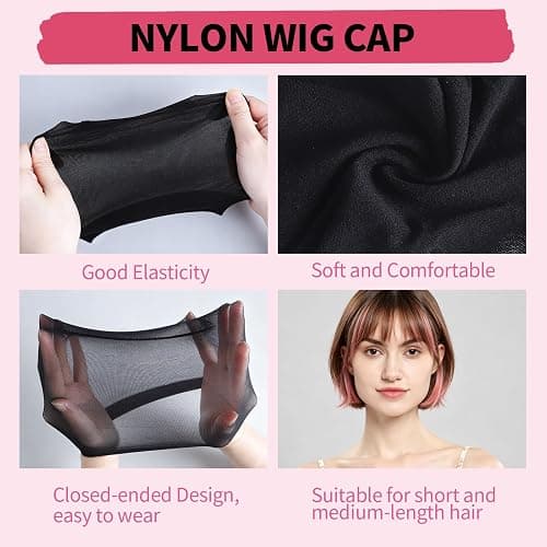 FANDAMEI 12PCS Wig Cap, Black Wig Cap, Wig Caps For Women, Hair Net For Wig | Stretchy Nylon Wig Cap, 8 PCS Closed-ended Wig Caps, 4 PCS Open-ended Mesh Wig Cap, Stocking Caps For Wigs, Stocking Cap thumbnail 3