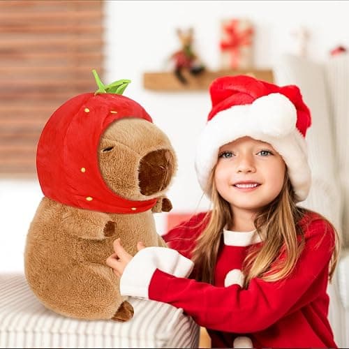 Loskv Capybara Plush 11.8 inch with Turtle Backpack Soft Capybara Stuffed Animals Capybara Hugging Gifts Capybara Doll Pillow for Kids Girls Toys (Turtle Capybara Brown 11.8 inch) thumbnail 2