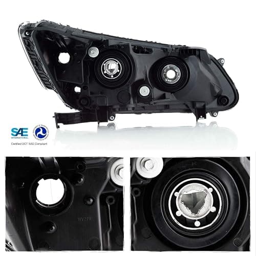 AKKON - Fits 2013 2014 2015 Honda Accord 4Door Sedan [Halogen Type] Chrome Clear Headlights Pair Left Driver+Right Passenger thumbnail 2