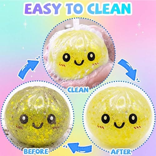 Light Up Squishy,Glowing Squishies with Mystery Box ,Sensory Stress Dough Ball Squeeze Toys for Stress Relief ,Soft Squeeze for Stretchy Desk (Yellow) thumbnail 6