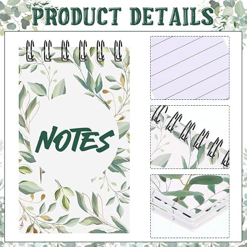 Yeaqee 24 Pcs Family Reunion Favors Greenery Eucalyptus Spiral Notebook Mini Aesthetic Spiral Notebook Cute Eucalyptus Flower Party Favors Journal Small Memo Note Pad Bulk for Office Supplies Wedding thumbnail 4