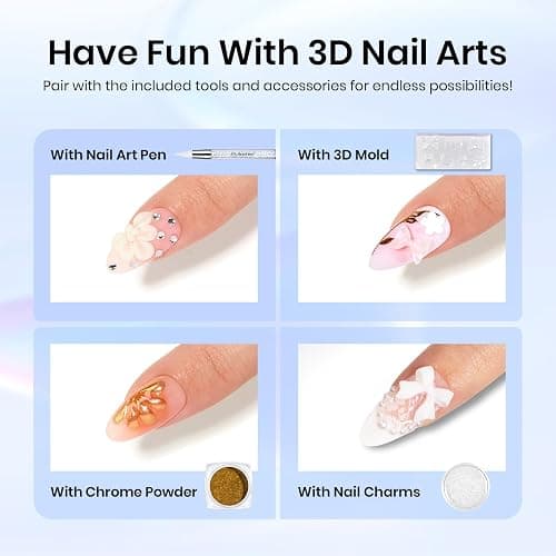 Gel Nail Art With Crome  thumbnail 3