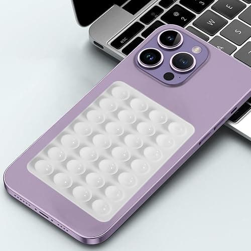 Phone Sticky Grip - 28 Phone Silicone Suction Pad | Double Sided Strong Suction Cup Mobile Case Holder | Compact Smartphone Mount for Selfies, Videos, Chat, and Watch Movies thumbnail 4