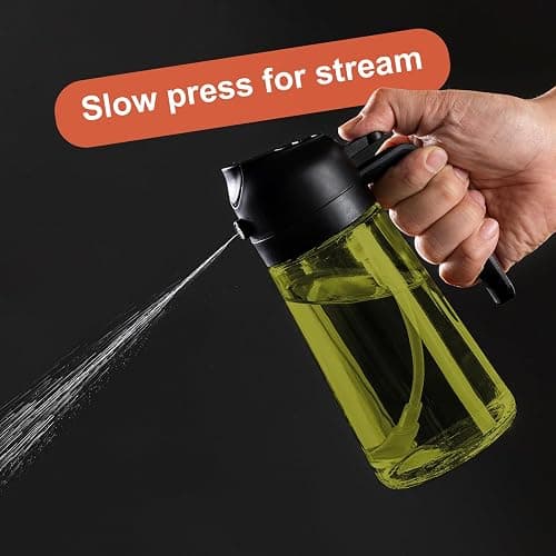 CXINYI - 16oz/470ml Olive Oil Dispenser for Kitchen with Stickers - 2 in 1 Olive Oil Sprayer for Cooking, Air Fryer, and Salad, 2 Black (Light-Proof Kitchen Gadget) thumbnail 6