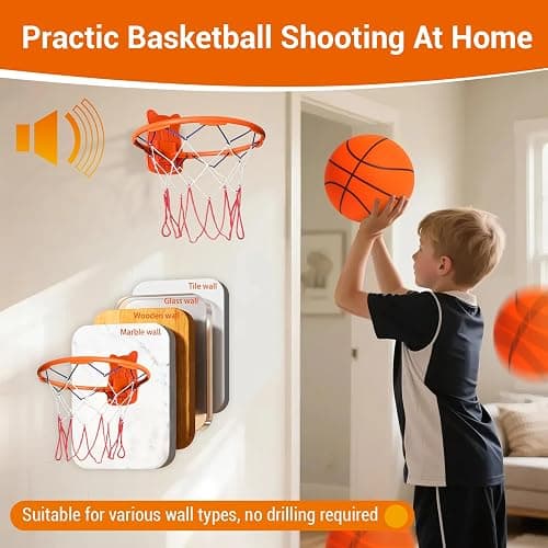 Silent Basketball, Dribble Dream Silent Basketball and Hoop Set, Foam Basketballs No Noise, Silent Ball Dribbling Indoor, Training Ball for Indoor Activities (No.5-25.3") thumbnail 4