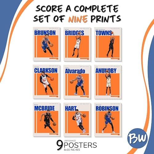 BigWig Prints NY Knicks Wall Decor Player Posters - New York Knicks Wall Art, 9 Unframed Basketball Prints for Bedroom Office Unframed (8x10) thumbnail 4
